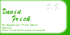 david frick business card